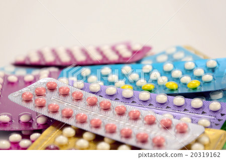 Colorful strips of oral contraceptive pill. Colorful strips of oral contraceptive pill. 20319162