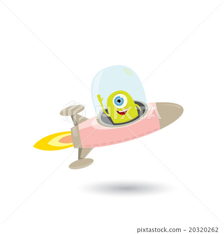 ufo. green alien vector. flying saucer 20320262