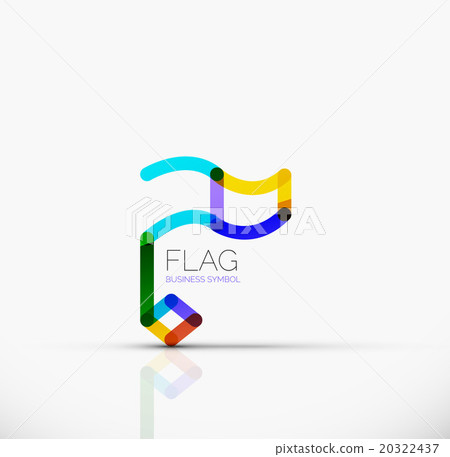 Logo flag, abstract linear geometric business icon Logo flag, abstract linear geometric business icon 20322437