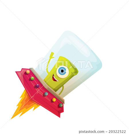 ufo. green alien vector. flying saucer ufo. green alien vector. flying saucer 20322522