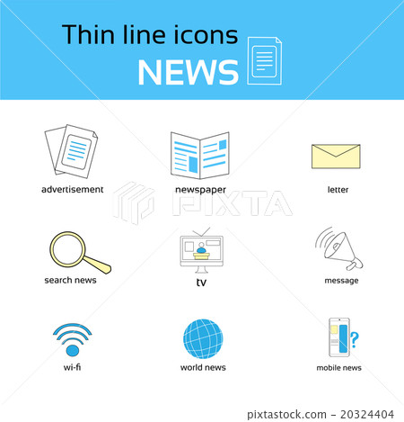 News Thin Line Icons Set Collection News Thin Line Icons Set Collection 20324404
