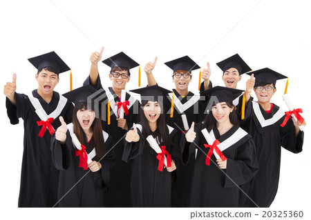 Group Of happy asian Students Celebrating Graduation 20325360