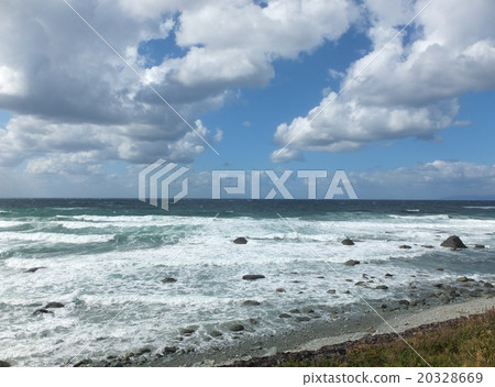 White waves and clouds in the Sea of Japan White waves and clouds in the Sea of Japan 20328669