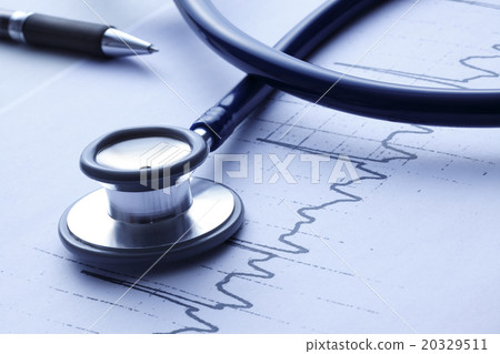 Stethoscope and electrocardiogram Stethoscope and electrocardiogram 20329511