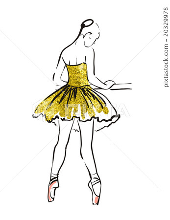 vector sketch of girls ballerina  20329978
