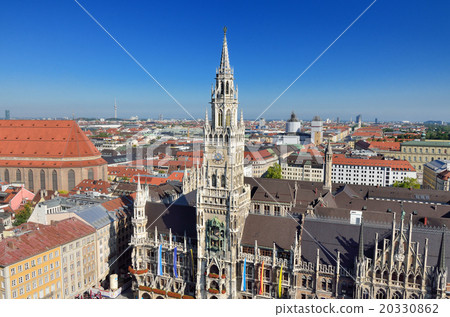 View of Germany's blue sky in Munich city 20330862