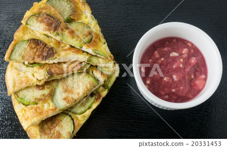 Thai Eggplant Omelet Served with Chili Paste Thai Eggplant Omelet Served with Chili Paste 20331453