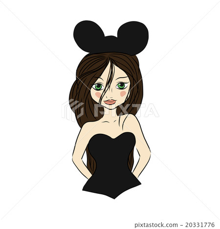 Cute girl in mouse ear hat Cute girl in mouse ear hat 20331776