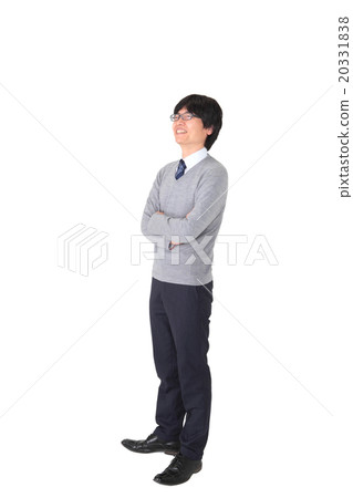 People, Business, Laughing Men, Glasses, 30s, Businessman, Casual, Full Length 20331838