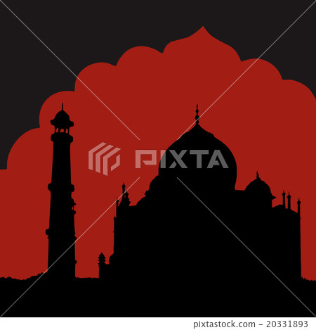 Silhuette of Taj Mahal temple 20331893