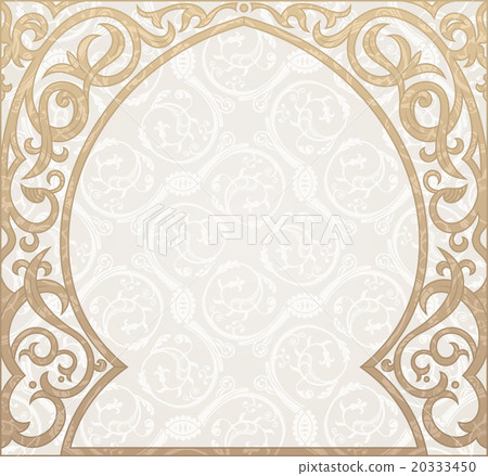 Arabic Greeting Vector Background Arch Muslim Stock