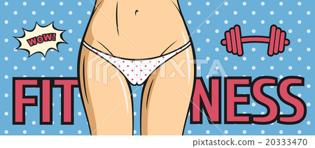 Fitness woman banner in pop art retro style Fitness woman banner in pop art retro style 20333470
