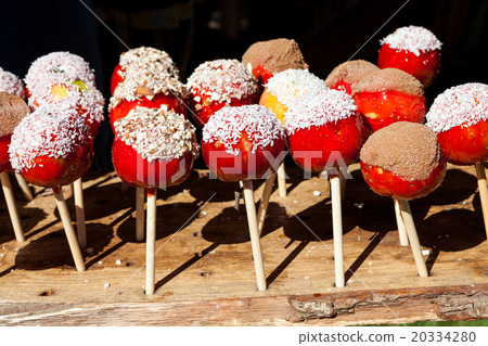 Candy apples for sale in market Candy apples for sale in market 20334280