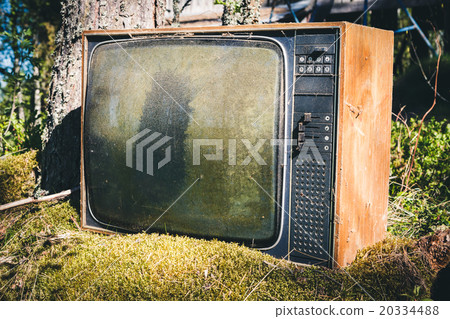 Old analog television in forest Old analog television in forest 20334488