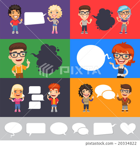 Set of a Speaking Casually Dressed Characters 20334822