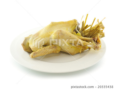 boiled chicken on a white plate 20335438