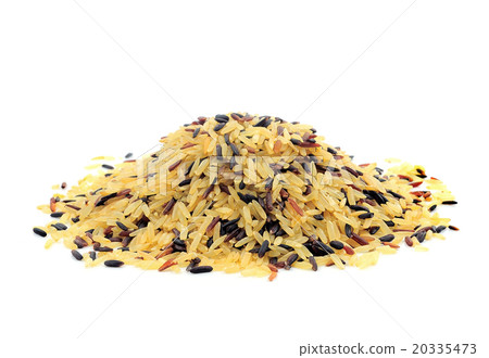 Pile of Brown Rice Isolated on White Background 20335473