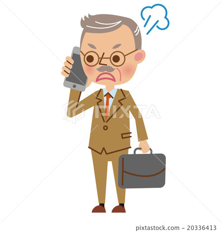 Older businessman talking on smartphone (angry expression) 20336413