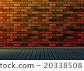 Brick background texture wall with wooden floor 20338508