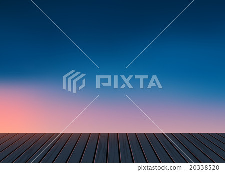 Relax,Holiday,wooden floor with evening sky Relax,Holiday,wooden floor with evening sky 20338520