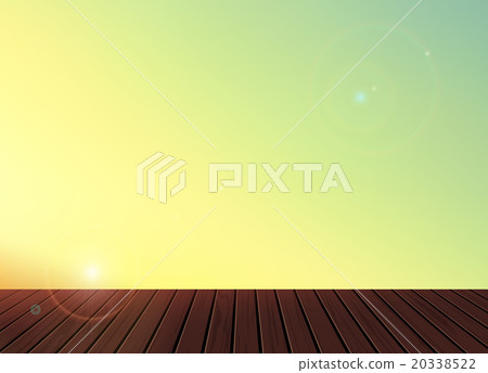 Relax,Holiday,wooden floor with bright sky 20338522