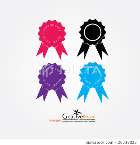 Badge with ribbons icon. - Stock Illustration [20338828] - PIXTA