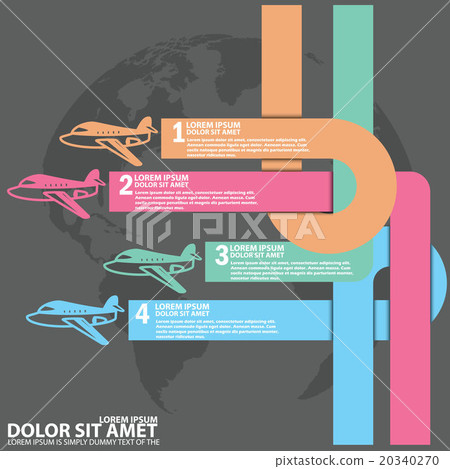 plane transportation flying and blank color stripe 20340270