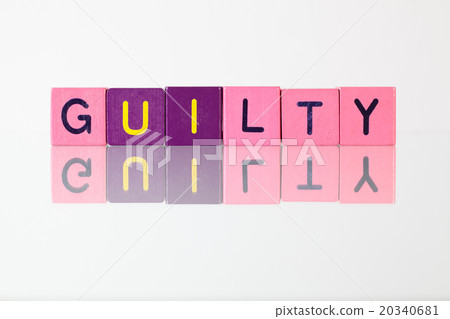 Guilty - an inscription from children's blocks Guilty - an inscription from children's blocks 20340681