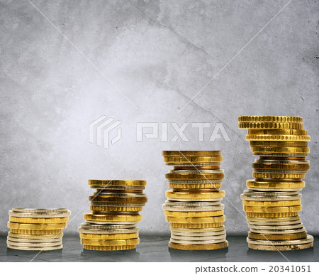 Stack of coins grey - Stock Illustration [20341051] - PIXTA