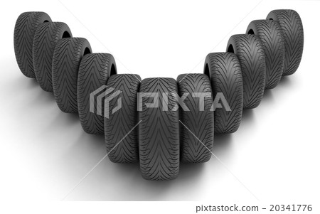 Tires of the car . Concept design. 3D render Tires of the car . Concept design. 3D render 20341776