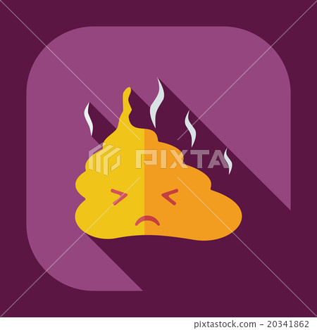 Flat modern design with shadow icons turd, faeces 20341862