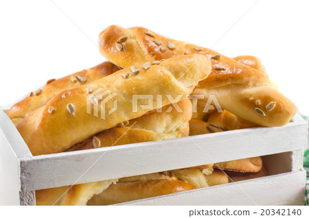 pastry in a white crate pastry in a white crate 20342140