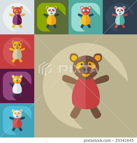 Flat modern design with shadow icons panda athlete 20342645