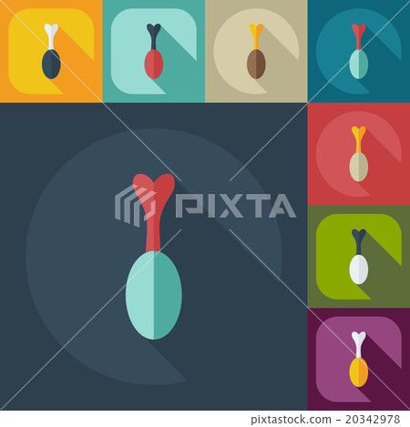 Flat concept, set modern design with shadow - Stock Illustration ...