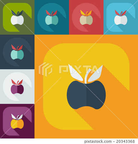 Flat modern design with shadow icons apple - Stock Illustration ...