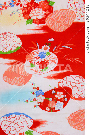 日式花紋面料染色舊佈殼花梅 20344215