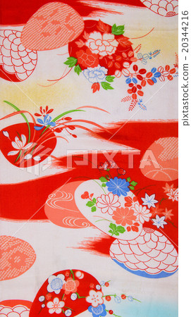 日式花紋面料染色舊佈殼花梅 20344216