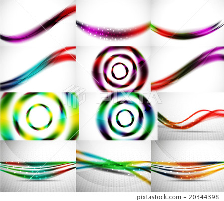 Wave backgrounds set, abstract vector Wave backgrounds set, abstract vector 20344398