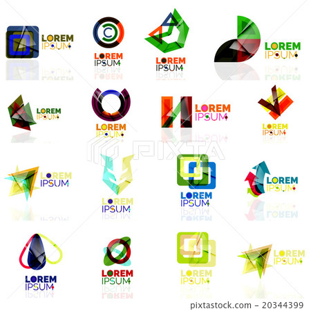 Logo set, abstract geometric business icons, paper 20344399