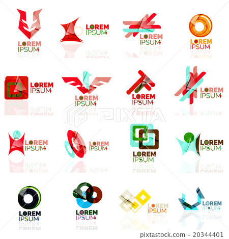 Logo set, abstract geometric business icons, paper 20344401