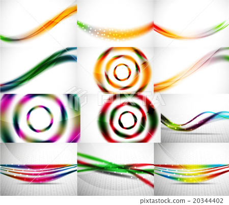 Wave backgrounds set, abstract vector Wave backgrounds set, abstract vector 20344402
