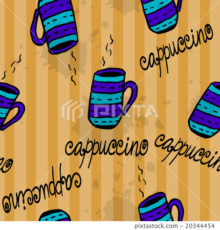 Seamless pattern with sketchy coffee cups Seamless pattern with sketchy coffee cups 20344454