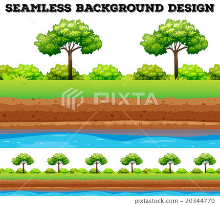 Green field with tree and bush Green field with tree and bush 20344770
