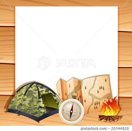 Border design with camping equipments Border design with camping equipments 20344828