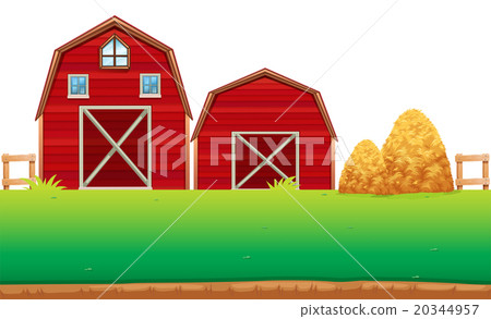 Red barns on the farm Red barns on the farm 20344957