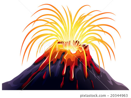 Volcano eruption with hot lava Volcano eruption with hot lava 20344963