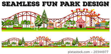 Seamless fun park design with many rides 20344977