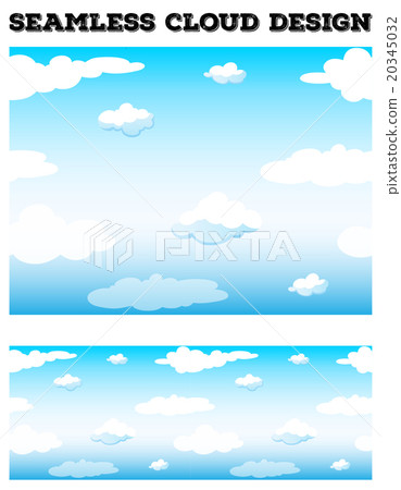 Seamless blue sky with fluffy clouds 20345032