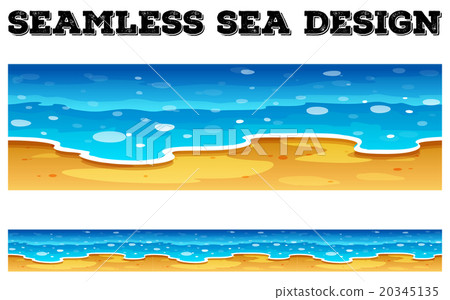 Seamless background design with blue ocean 20345135