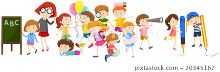 Children doing different activities at school Children doing different activities at school 20345167